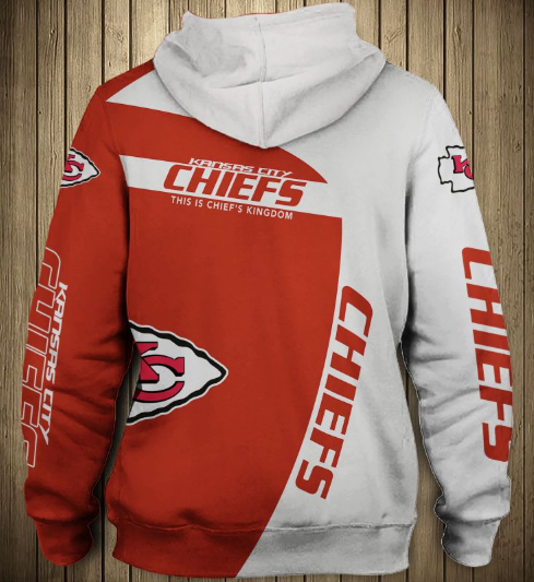 Kansas City Chiefs White Hood 3D Pullover Hoodie - Image 2