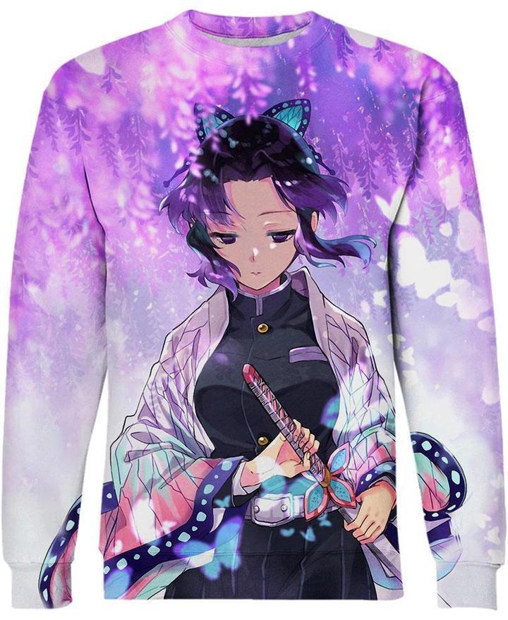 Kochou Shinobu - Demon Slayer - Kimetsu No Yaiba 3D Crewneck Sweatshirt V1