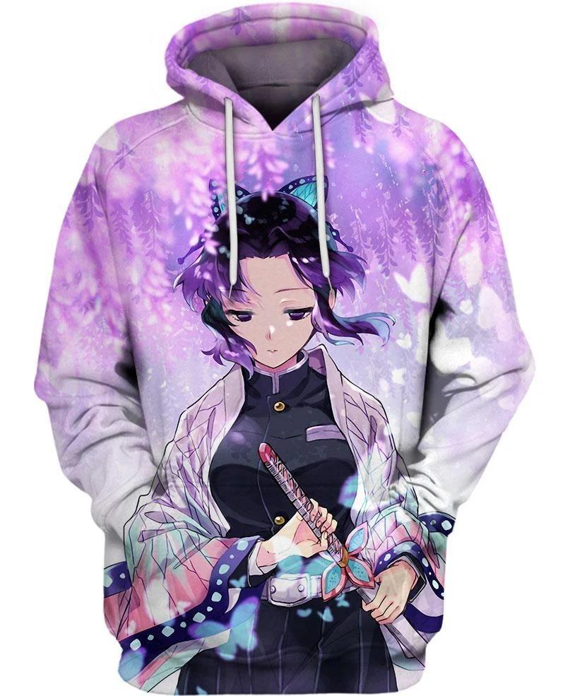 Kochou Shinobu - Demon Slayer - Kimetsu No Yaiba 3D Pullover Hoodie V2
