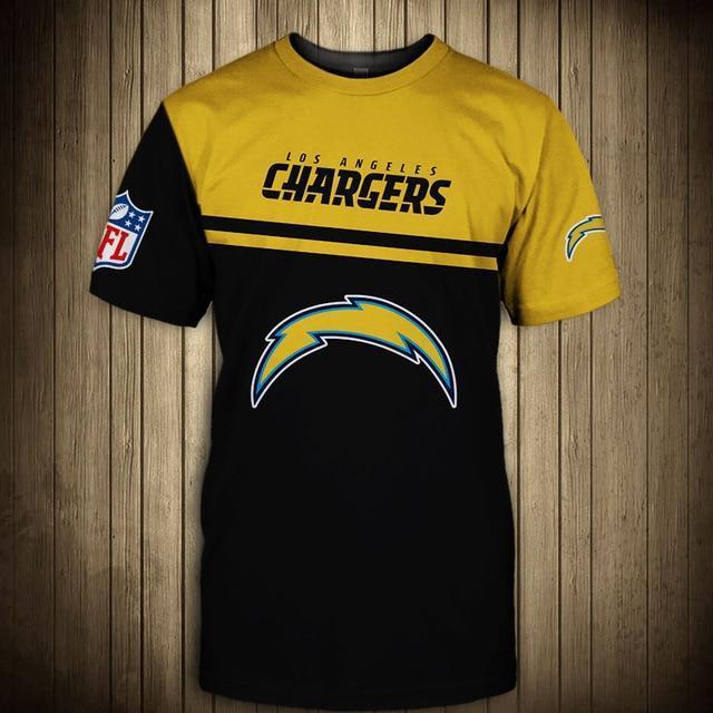 Los Angeles Chargers Difference Colors In Two Hands 3D T-Shirt
