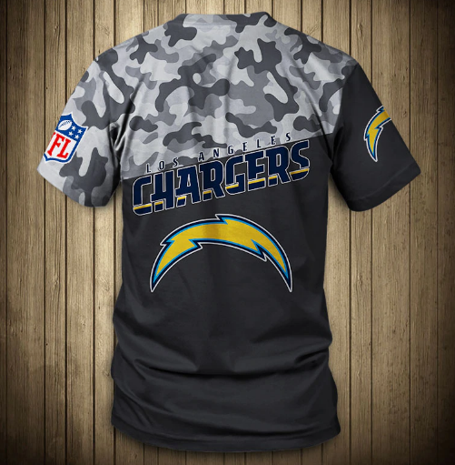 Los Angeles Chargers Half Camo 3D T-Shirt - Image 2