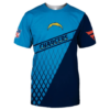 Los Angeles Chargers Top Logo 3D T-Shirt