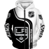 Los Angeles Kings Half Color 3D Printed Zipper Hoodie Jacket