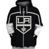 Los Angeles Kings Symbol Black 3D Zipper Hoodie Jacket