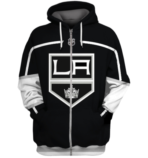 Los Angeles Kings Symbol Black 3D Zipper Hoodie Jacket