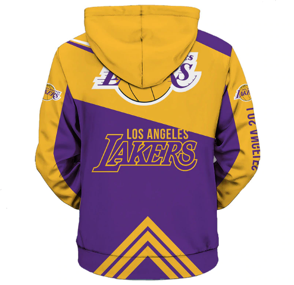 Los Angeles Lakers 3D Zipper Hoodie Jacket - Image 2