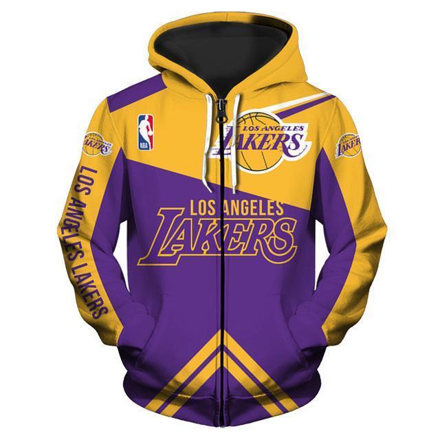 Los Angeles Lakers 3D Zipper Hoodie Jacket