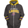 Los Angeles Lakers Logo 3D Printed Zipper Hoodie Jacket