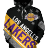 Los Angeles Lakers Stripe With Stars 3D Printed Pullover Hoodie