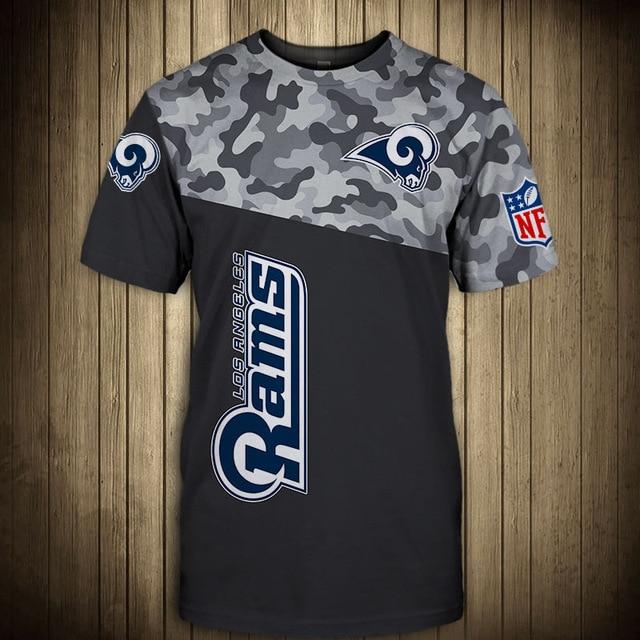 Los Angeles Rams Half Camo 3D T-Shirt