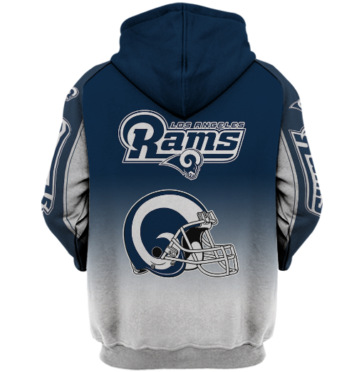 Los Angeles Rams Name In Sleeve 3D Pullover Hoodie - Image 2