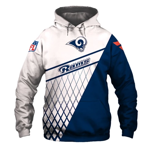 Los Angeles Rams Top Logo 3D Pullover Hoodie