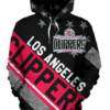 Los Angles Clippers Stripe With Stars 3D Printed Pullover Hoodie