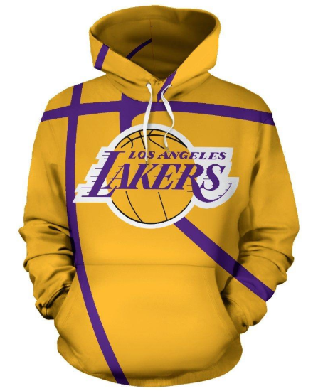Los Angles Lakers Simple 3D Printed Pullover Hoodie