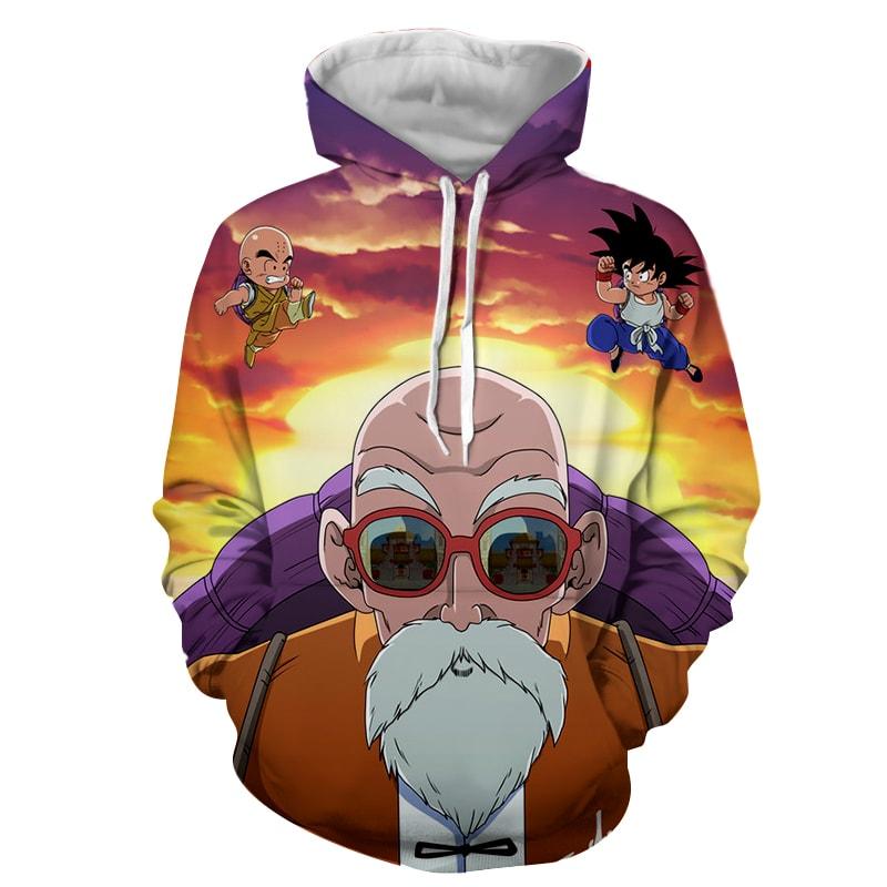 Master Roshi Classic Dragon Ball Z 3D Pullover Hoodie