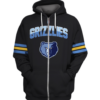 Memphis Grizzlies Logo 3D Printed Zipper Hoodie Jacket