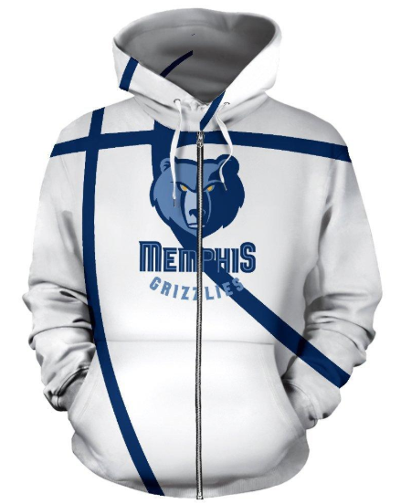 Memphis Grizzlies Simple 3D Printed Zipper Hoodie Jacket
