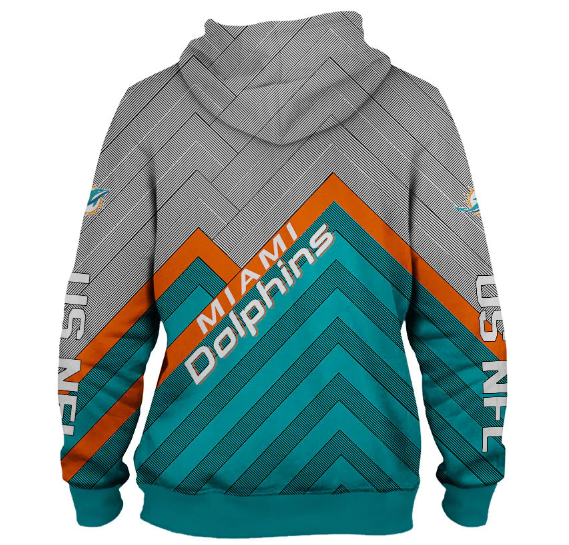 Miami Dolphins 3D Logo Name Printed Pullover Hoodie - Image 2