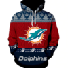 Miami Dolphins 3D Pattern Pullover Hoodie