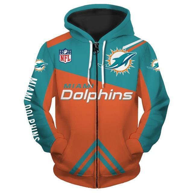 Miami Dolphins 3D Zipper Hoodie Jacket