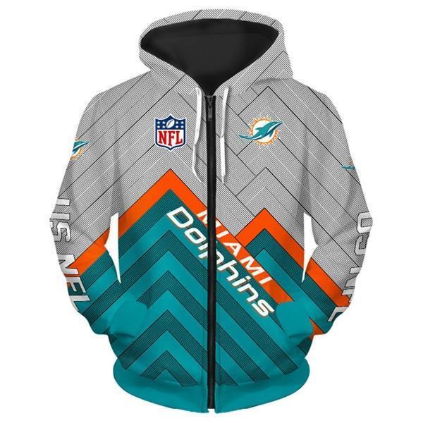 Miami Dolphins 3D Zipper Hoodie Jacket