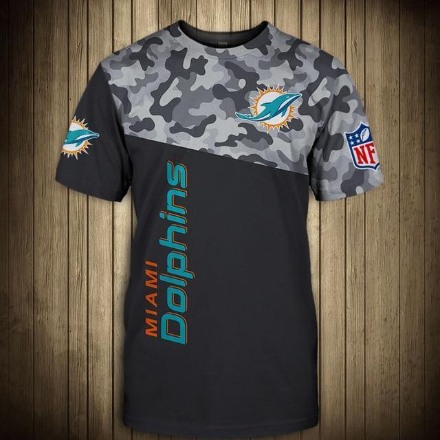 Miami Dolphins Half Camo 3D T-Shirt