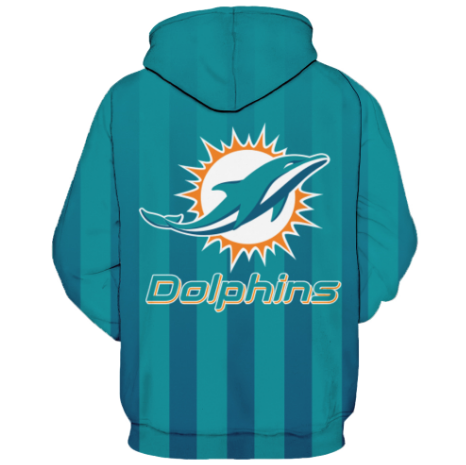 Miami Dolphins Helmet With Team Name 3D Printed Pullover Hoodie - Image 2