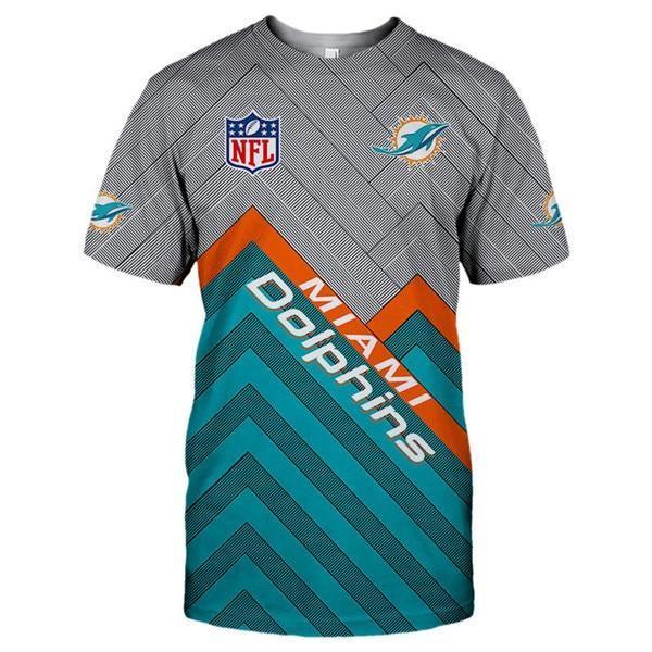 Miami Dolphins Logo In Chest 3D Printed T-Shirt