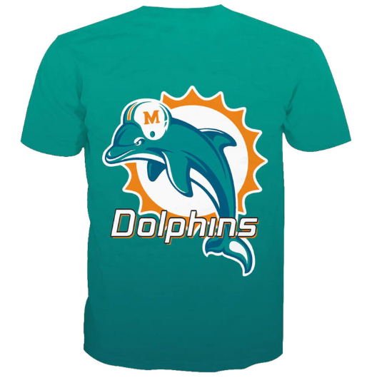 Miami Dolphins Stylized Green Logo 3D T-Shirt - Image 2