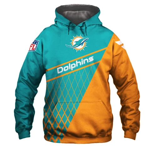Miami Dolphins Top Logo 3D Pullover Hoodie