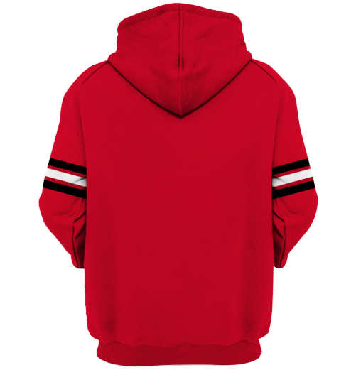 Miami Heat Red Simple 3D Printed Pullover Hoodie - Image 2