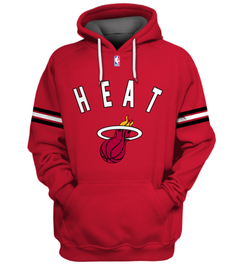 Miami Heat Red Simple 3D Printed Pullover Hoodie