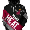 Miami Heat Stripe With Stars 3D Printed Pullover Hoodie