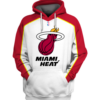 Miami Heat White Simple 3D Printed Pullover Hoodie