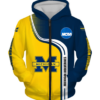 Michigan Wolverines Half Color 3D Printed Zipper Hoodie Jacket