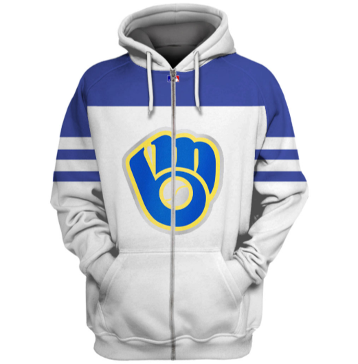 Milwaukee Brewers Logo 3D Printed Zipper Hoodie Jacket