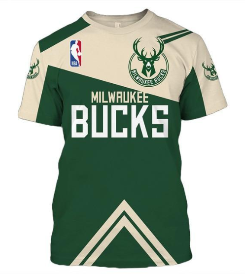 Milwaukee Bucks Logo 3D Printed T-Shirt