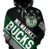 Milwaukee Bucks Stripe With Stars 3D Printed Pullover Hoodie
