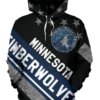 Minnesota Timberwolves Stripe With Stars 3D Printed Pullover Hoodie