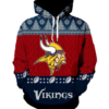 Minnesota Vikings 3D Pattern Pullover Hoodie