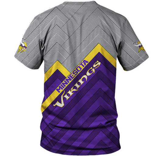 Minnesota Vikings Logo In Chest 3D Printed T-Shirt - Image 2