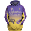 Minnesota Vikings Name In Sleeve 3D Pullover Hoodie