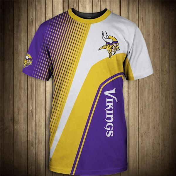 Minnesota Vikings Stripe 3D T-Shirt