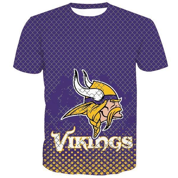 Minnesota Vikings Stylized Logo 3D T-Shirt