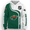 Minnesota Wild Half Color 3D Printed Pullover Hoodie