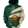 Minnesota Wild Symbol 3D Printed Pullover Hoodie