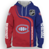 Montreal Canadiens Half Color 3D Printed Pullover Hoodie