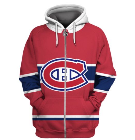Montreal Canadiens Symbol 3D Zipper Hoodie Jacket