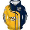 Nashville Predators Half Color 3D Printed Zipper Hoodie Jacket