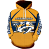 Nashville Predators Logo Spot 3D Printed Pullover Hoodie